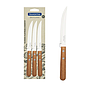 Juego de Cuchillos para Asado y Frutas Tramontina Dynamic con Láminas de Acero Inoxidable y Mangos de Madera Natural 03 Piezas