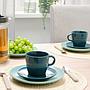 Juego de Taza con plato en cerámica color Petroleo 260ml