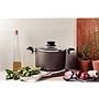 Olla Alta Tramontina Paris en Aluminio con Revestimiento Interno y Externo Antiadherente Starflon Max Plomo con Tapa de Vidrio 24 cm 7,1 L