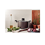 Olla Alta Tramontina Paris en Aluminio con Revestimiento Interno y Externo Antiadherente Starflon Max Plomo con Tapa de Vidrio 26 cm 9,6 L