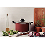 Olla Alta Tramontina Paris en Aluminio con Revestimiento Interno y Externo Antiadherente Starflon Max Rojo con Tapa de Vidrio 26 cm 9,6 L
