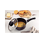 Olla Tramontina Paris en Aluminio con Revestimiento Interno y Externo Antiadherente Starflon Max Plomo con Tapa de Vidrio 16 cm 1,5 L


