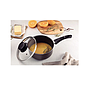 Olla Tramontina Paris en Aluminio con Revestimiento Interno y Externo Antiadherente Starflon Max Plomo con Tapa de Vidrio 18 cm 2,1 L
