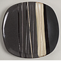 Plato Ceramica grande Gris acanalado con textura 28cm