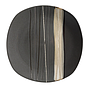 Plato Ceramica Postre Gris acanalado con textura 20cm