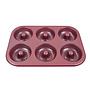 Molde Antiadherente Rosa para 6 donas 26,5x18 cm