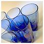 Vaso en Vidrio Azul 250 ml, 10 cm